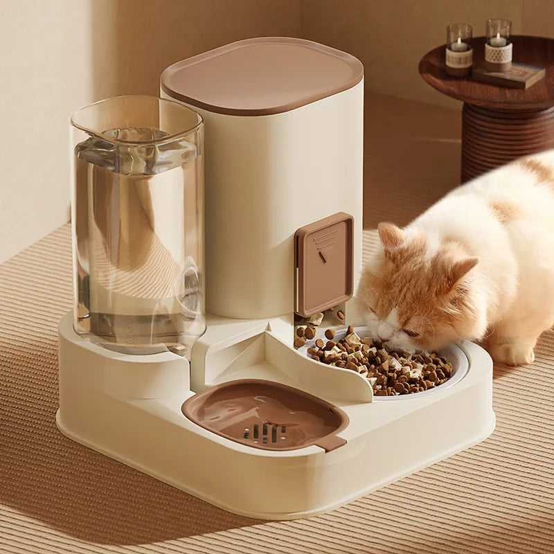 Automatic Pet Food and Water Dispenser & Food Container with Dry-Wet Separation